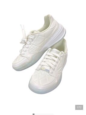 Skechers Court Classics Denali White Quilted Platform Lace-Up Sneakers